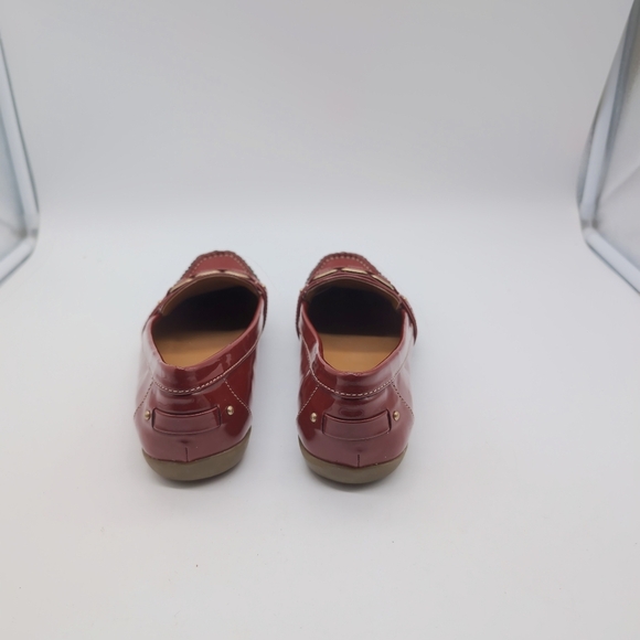 Bass Betsy F15 Loafers Red with dark gold buckles sz 8 - Picture 5 of 8